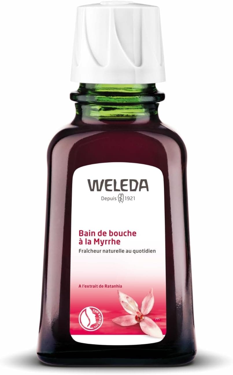 Weleda WELEDA - Bain de Bouche à la Myrrhe - Purifie et rafraîchit la cavité buccale - Tonifie et renforce les gencives - NATRUE* - 50 ml
