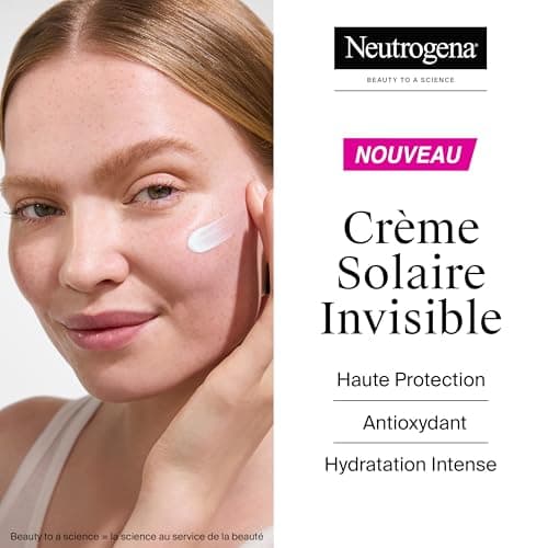Neutrogena – Crème Solaire Visage Invisible Ultra Sheer Hydratation SPF 50 UVB + UVA (50 ml) – Antioxydant et haute protection avec Vitamine C – Sec au toucher, absorption rapide et hydratation 24 h - Image 3