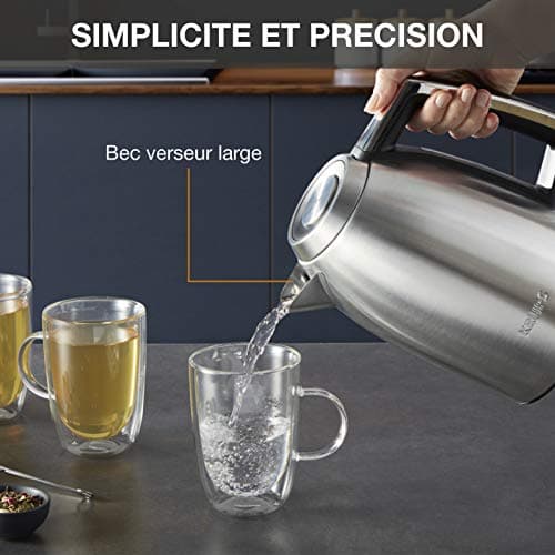 Krups Excellence BW552D10 Electric Kettle, Capacity 1.7 L, Premium Brushed Stainless Steel, 360° Base, Hidden Resistance, Anti-Limescale Filter - Image 6