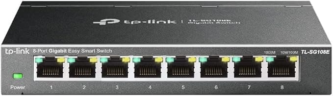 Ring TP-Link TL-SG108E 8 Port Gigabit RJ45 Hub Ethernet Switch, Manageable Switch, Ideal Connection Sharing and Networking for Small Business and Home Offices