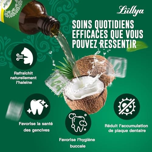 Natural Mouthwash with Organic Coconut Oil & Peppermint, 6 Essential Oils, 3 Vitamins, Reduces Bad Breath, Fresh Breath, Gum Care, Alcohol and Fluoride Free, 236 ml - Image 5