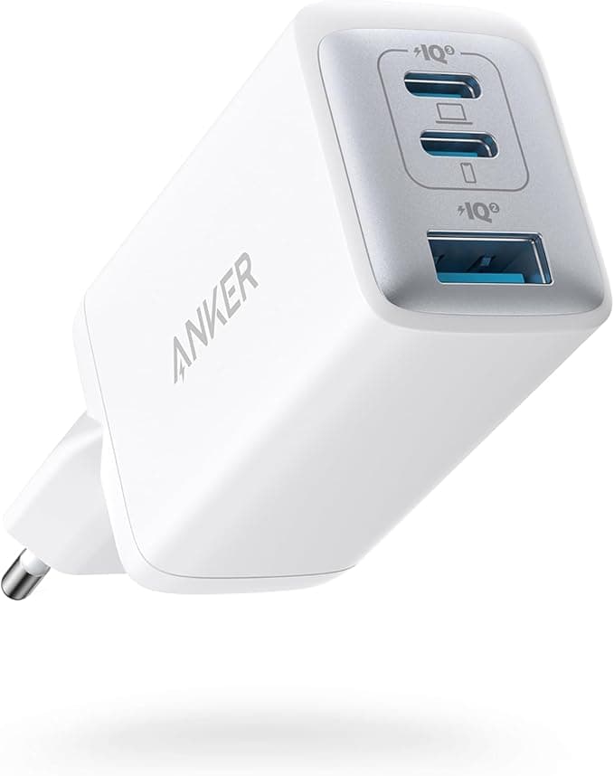 Anker USB C Charger (Nano II 65W) Pod 3 Ports PPS Fast Charger for iPad, Compact USB-C Power Supply for MacBook Pro, iPad Pro, Galaxy S20, Dell XPS 13, Note 20, iPhone 16/15, Pixel
