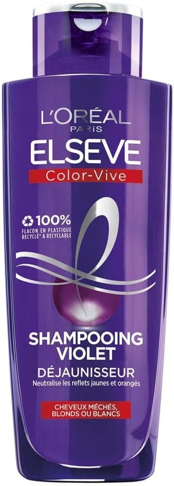 L'Oreal Paris - Violet Deyellowing Shampoo - For Blonde, Bleached, Highlighted or White Hair - Neutralisation of Yellow & Orange Reflections - Elseve Color-Vive - 200 ml - Image 1