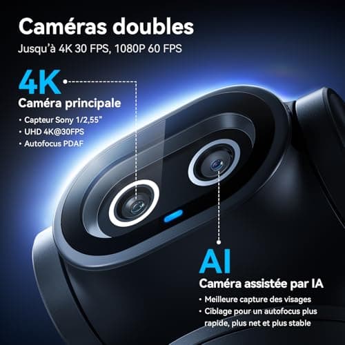 eMeet PIXY Dual Camera 4K AI Powered PTZ Camera AI Tracking 0.2s Quick Focus with Sony Sensor, 3 Microphones, 4K Webcam for Streaming and Compatible with OBS/Twitch/Switch 2 - Image 3