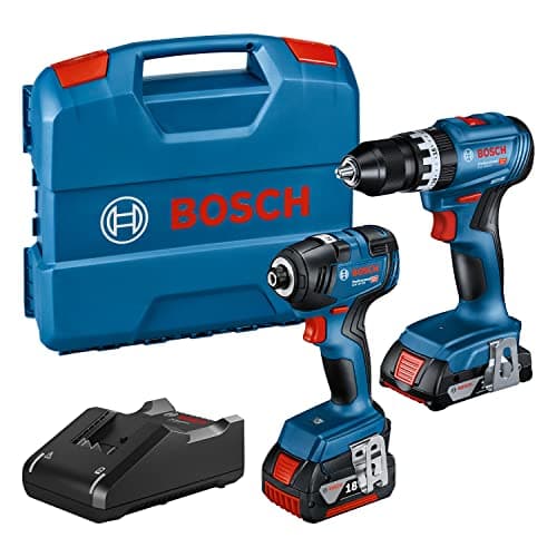 Bosch Professional Combo-Kit GDR 18V-200 + GSB 18V-45 (avec 1 batterie 2,0 Ah, 1 batterie 4,0 Ah, chargeur GAL 18V-40, dans L-Case) - Set Amazon Exclusive - Image 2