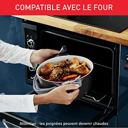 Tefal Air E2554604 Round Casserole Dish 24 cm, Capacity 4.7 L, Cast Aluminium, Safe Ceramic Coating, Condensing Lid, Oven and Induction Friendly, Grey - Image 6