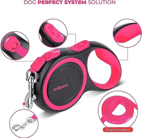 Edipets, Retractable Dog Lead, 5 and 8 Metres, Flexible Lead for Training and Walking (Pink, 5 m < 50 kg) - Image 4