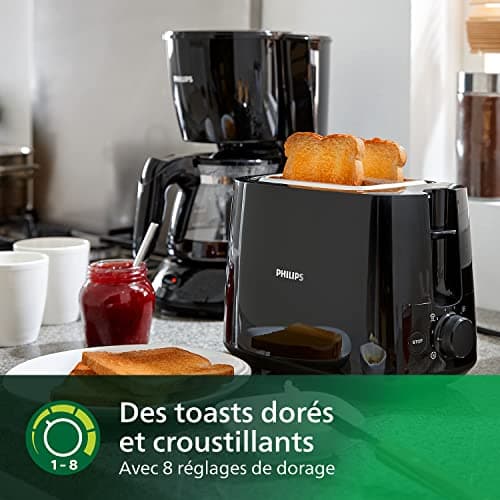 Philips Daily Collection Toaster - 2 Slices, 8 Access Settings. Built-in Bakery Warmer, Compact Design, Auto Shut-Out, Wide Slot, Black (HD2581/90) - Image 5