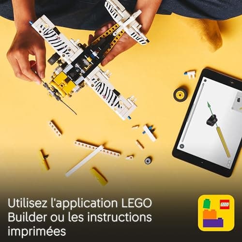 LEGO Technic L'Avion de Brousse Construction Game for Boys and Girls from 8 Years Old Model with 4-Cylinder Engine with Pistons and Propeller – Gift Idea for Children with Mechanical Enthusiasts 42198 - Image 7