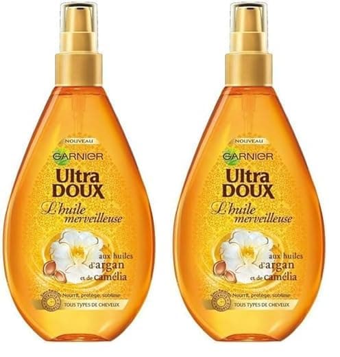 Garnier Ultra Soft Marvelous Oil with Argan and Camellia Oils for All Hair Types - 150 ml (Pack of 2)