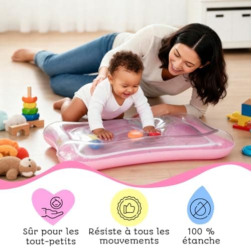 Baby Water Mat – Activity and Play Mat – Inflatable Baby Sensory Mat – Baby Play – Baby Sensory Water Mat – Baby Water Toy – 100% BPA-Free & Non-Toxic – Pink Avec Maman - Image 5