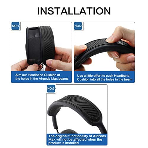 Headband Cushion for Apple AirPods Max, Soft Silicone Washable Dustproof Accessories Compatible with Knitted Mesh Canopy (Black) - Image 9