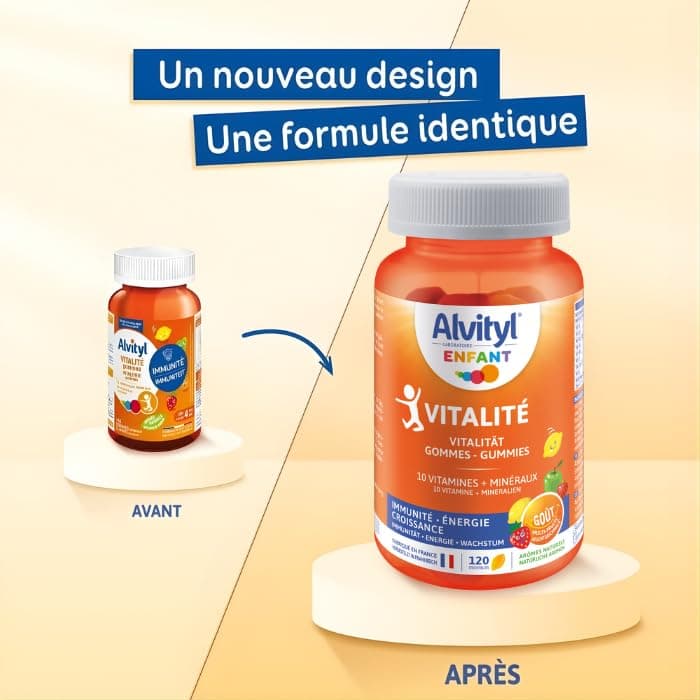 Alvityl - Vitality MAXI FORMAT Gummies - 8 vitamins and 2 minerals - Natural fruit flavours - From 4 years old - 120 gummies - Image 5