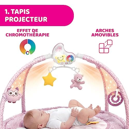 Chicco Enjoy Colours 3-in-1 Multifunctional Electronic Gym, Star Projector, Removable Night Light and Relaxing Music – Toys for Babies from Birth – Pink - Image 5