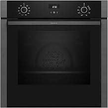 NEFF B3ACE2AG3, N 50 Four encastrable, 60 x 60 cm, fabriqué en Allemagne, écran LCD, porte cache rétractable, auto-nettoyage EasyClean Hydrolyse, brunissage uniforme CircoTherm, noir