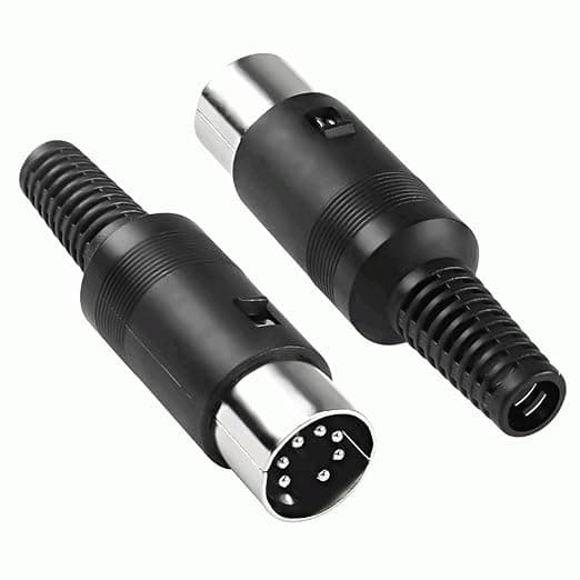 7 Pin DIN Audio Connector, 7 Pin Midi Connector, 7 Pin DIN Male Adapter, Compatible with Bang & Olufsen B&O, PowerLink, BeoLab 3, Computer, Sound, Black, 1 Unit