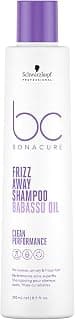 Schwarzkopf Professional Bonacure Frizz Away Shampoo Cheveux Crépus Frisés Complexe De Soins Végan Avec Huile De Babassu Effet Anti Humidité Adoucissant All Day Shield Brillance Intense 250 ml