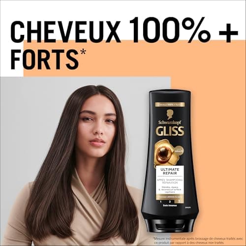 Schwarzkopf Gliss Ultimate Repair Conditioner for Dry and Damaged Hair - Repairs and Strengthens - 95% Natural Ingredients - 200 ml Bottle - Image 4