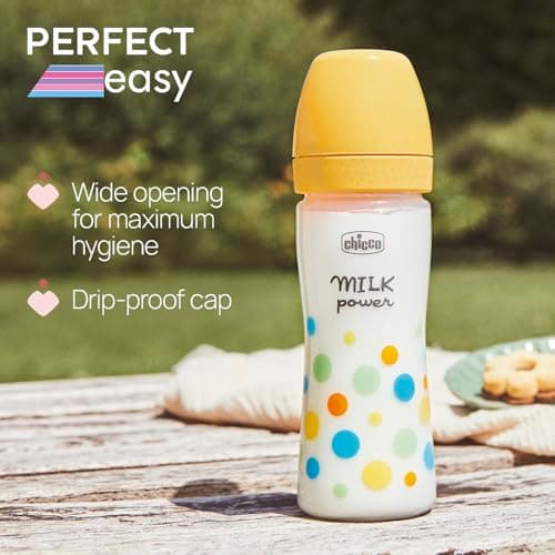 Chicco Perfect Easy Medium Flow Bottle with Physio Soft Silicone Teat and Soft Sense finish, Anti-Colic, Reduces Regurgitation and Irritability, 250ml Plastic Bottle 2m+ - Image 6