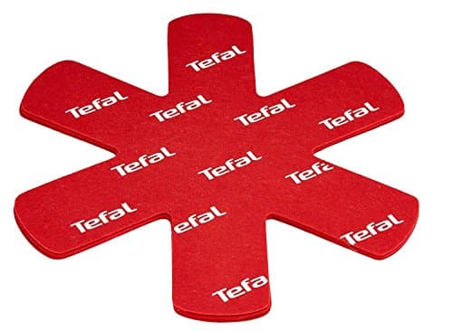 4 x Tefal K2203004 Frying Pan Protectors Prevents Scratches Extends the Life of Your Pans and Saucepans Woks Soft Felt Material 38 cm Red - Image 3