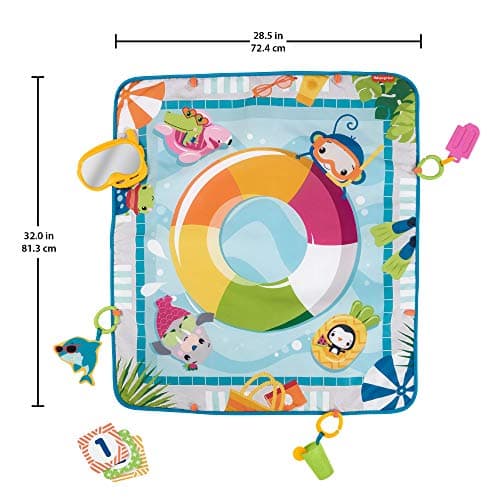 Fisher-Price Fun Pool Activity Mat for Baby with Removable Toys, Suitable for Tummy Play from Birth, GRR44 - Image 4