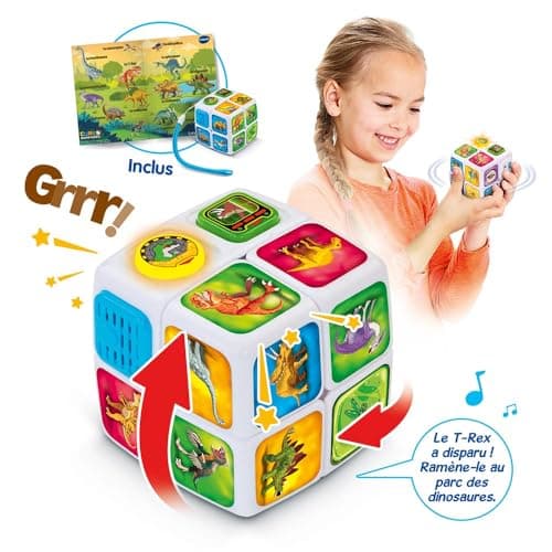 VTech - Dinosaur Adventure Cube, 2x2 Interactive and Talking Magic Cube, Puzzle and Speed Game, Dinosaur Educational Toy, Gift for Children from 4 to 8 Years Old - Image 4
