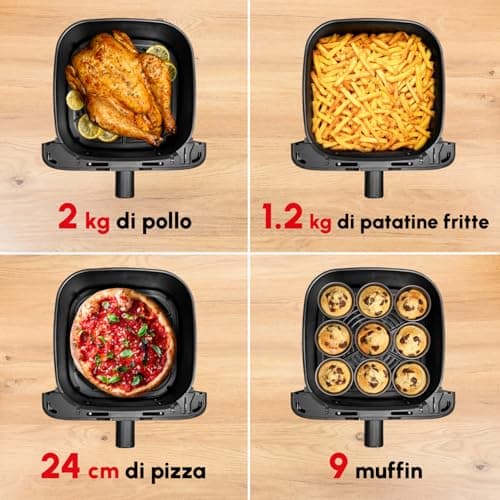 Moulinex Easy Fry Mega Air Fryer, Extra Large 7.5L Capacity, Up to 8 People, 8 Preset Programs, Compact Size, Application with Recipes, Dishwasher Safe, EZ855H, Black - Image 4