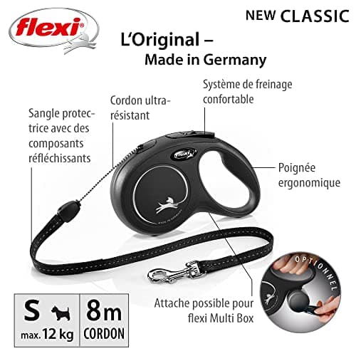FLEXI New Classic Dog Lead with Cord 8 m Size S Black - Image 5