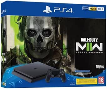 Playstation PS4 500G F + Call of Duty MW2, noire