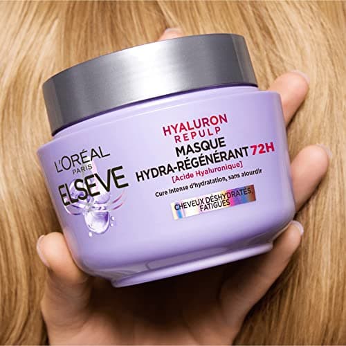 L'Oréal Paris - Hydra-Regenerating Mask for Dehydrated and Tired Hair - 72H Hydration - With Hyaluronic Acid - Elseve Hyaluron Repulp - 310ml (Pack of 2) - Image 8