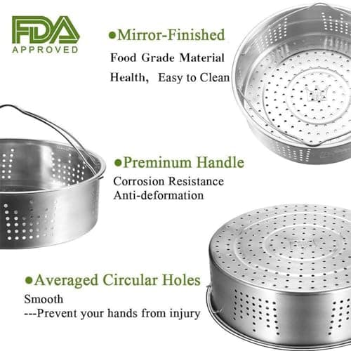 3PCS Accessories for Deep Fryers, Instant Pot Accessories Steamer Basket with Grill for Egg Steamer - Image 8