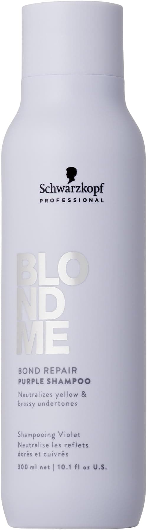 Schwarzkopf Professional BLONDME Bond Repair Purple Shampoo Cool Hair Shampoo Neutralize Yellow Undertones Bleached Bleached Bleached Purifying and Nourishing 300 ml - Image 1