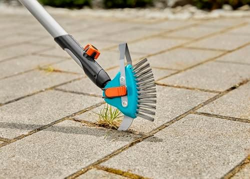 Nettt Joints Combisystem-3-in-1 Gardena Multi-Function Jardi Tool for Elimin Weeds Moss Narrow Seals, Metal Brush, Stainless Steel Blade, CS Handles (03608-20) - Image 7