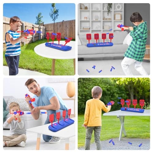 Nerf Target with Gun for Children, Electronic Shooting Target Game with Sound Effect, 20 Darts Gun Toy Boy Girl 3 4 5 6 7 8 9 Years Outdoor Games Garden Gifts Christmas Birthday Easter - Image 5