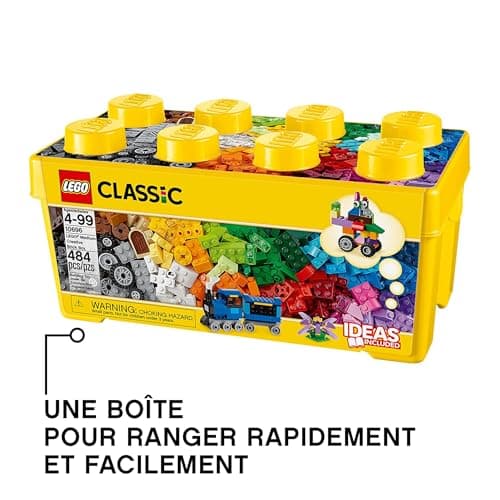 LEGO 10696 Classic La Boîte de Briques Créatives, Jouet et Ensemble de Rangement avec Briques, Roues, Fenêtres, Idée Cadeau Anniversaire, Enfants 4 Ans - Image 8