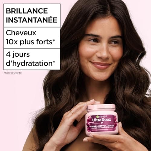 Garnier Ultra Doux Vignes Merveilleuses for Dehydrated Hair - Intense Regenerating Moisturizing Hair Mask - With Grapeseed Oil - 340ml - Men & Women - Image 7