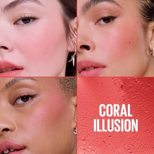 Maybelline New York – Multi-Purpose Foam Blush – Cheeks & Lips – Blurred Matte Finish – Light Texture – Lasts up to 14 Hours – Transfer Resistant – Cloudtopia – Shade : 05 Coral Illusion - Image 4