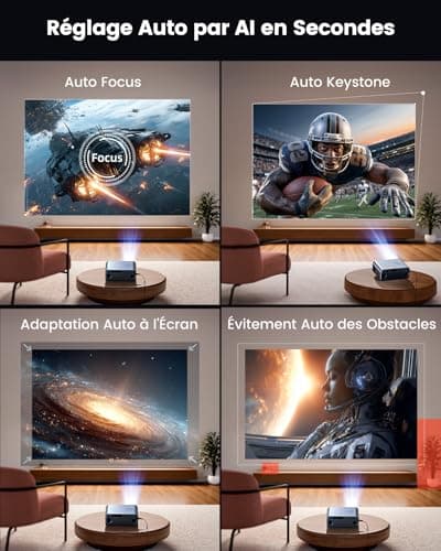 4K Projector 【Google TV/Dolby】 36000 Lumens Netflix/Disney+ Projector 4K Portable Auto Focus/Keystone, Voice Control, HDR10, WiFi 6 Projector Bluetooth FHD 1080P Home Theater Projector - Image 6
