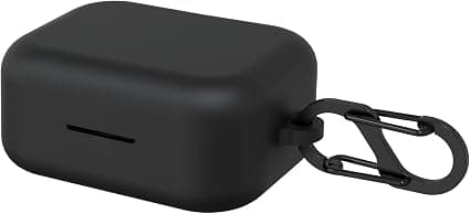 Geekria Silicone Case Compatible with Bang & Olufsen Beoplay EX True Wireless Earbuds, Protective Case Cover with Keychain Hook, Accessible Charging Port (Black)