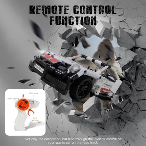 RC F1 Car For Ages 8+ Compatible with Lego Technic, Model White 389 Pieces 1:16 with Remote Control 2.4g Hz, Perfect Birthday Gift for Kids 10 11 12 13 14 15 Years Old - Image 8