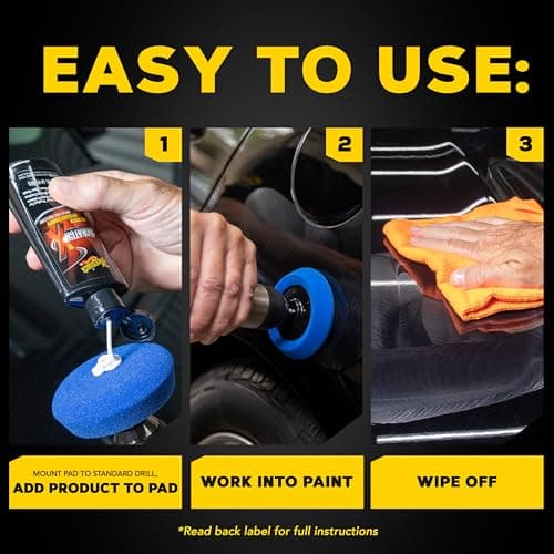 Meguiar's Quik Scratch Eraser Kit for Car that Eliminates Blemishes Includes Meguiar's ScratchX Drill Mounted Pad, Microfiber Towel - Image 7