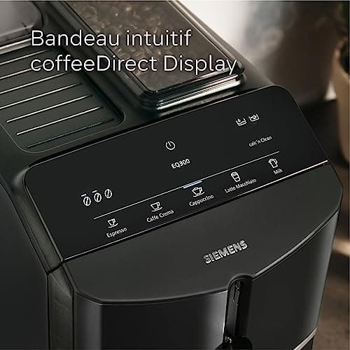 SIEMENS, fully automatic coffee machine, EQ300, ceramDrive, milkPerfect, oneTouch function, piano black, TF301E19 - Image 5