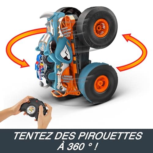 Hot Wheels Monster Trucks 1:12 Scale Transformable Rhinomite and Race Ace 1/64 Scale RC Transformable Toy for Children from 4 Years Old HPK27 - Image 6