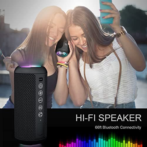 Ortizan Bluetooth 5.3 Portable Wireless Speaker with Powerful Bass, IPX7 Waterproof, 360 Degree Subwoofer, 30 Hrs Battery Life, Dual Stereo Pairing, LED Light - Image 8