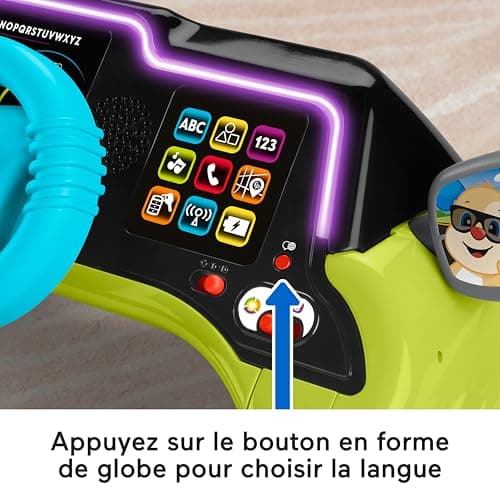 Fisher-Price My First Car Laughing and Learning Activity Centre, Learning Toy for Babies and Children from 6 Months, Multilingual Version, HYR92 - Image 4