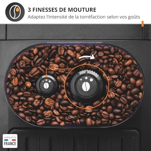 Krups Essential, Machine à café grain, Expresso automatique, 2 tasses simultanées, Ecran LCD, Nettoyage automatique, Buse vapeur Cappuccino, Cafetière espresso, Noire, YY8135FD - Image 8