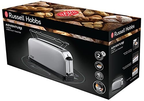 Russell Hobbs 21396-56 Bread Rack [Long Slot 2 Toasts/ 1 Slice Chopstick] Adventure Stainless Steel (Wide Slot, 6 Adjustable Quick Browning Levels, Raise, Thaw & Ware) - Image 3