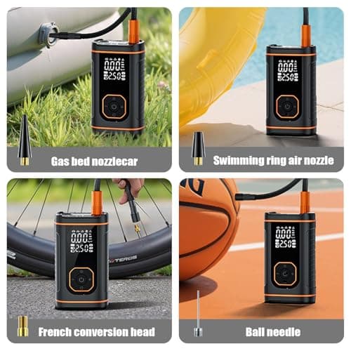 Compresseur D'Air Portatif Pour Pneus De Voiture | Rechargeable Affichage Numerique Outil Automobile - Gonfleur De Pneu Pour Voiture Et Véhicule Automobile | Pour Moto Vélo Ballon De - Image 5