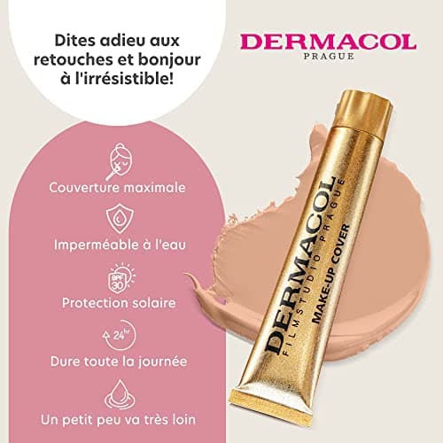 Dermacol DC Full Coverage Foundation Foundation | Waterproof Concealer Base SPF 30 | Liquid Makeup | Tattoo Camouflage, Scars, Acne, Skin Spot | Light Beige (210) - 30 g - Image 6