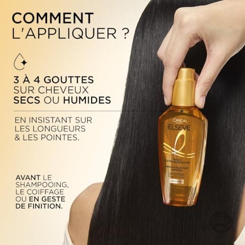 L'Oréal Paris - Elseve Extraordinary Oil - Multi-purpose Nourishing Universal Sublimating Treatment - No Rinse - Enriched with Rare Marula & Camellia Oils - All Dry Hair Types - 100 ml - Image 8